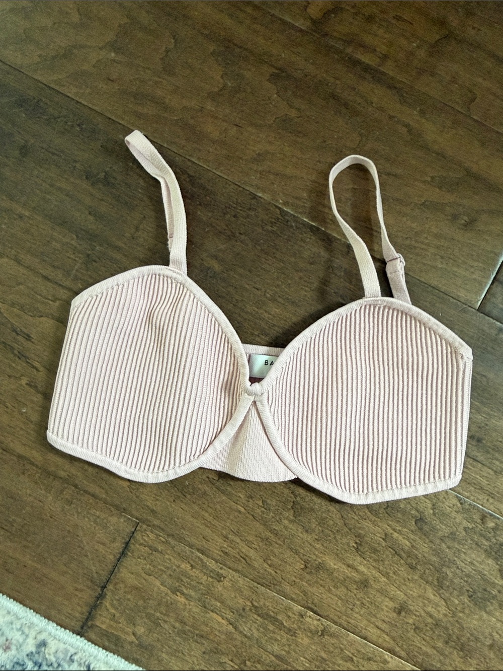 Women’s Ribbed Light Pink Bra by